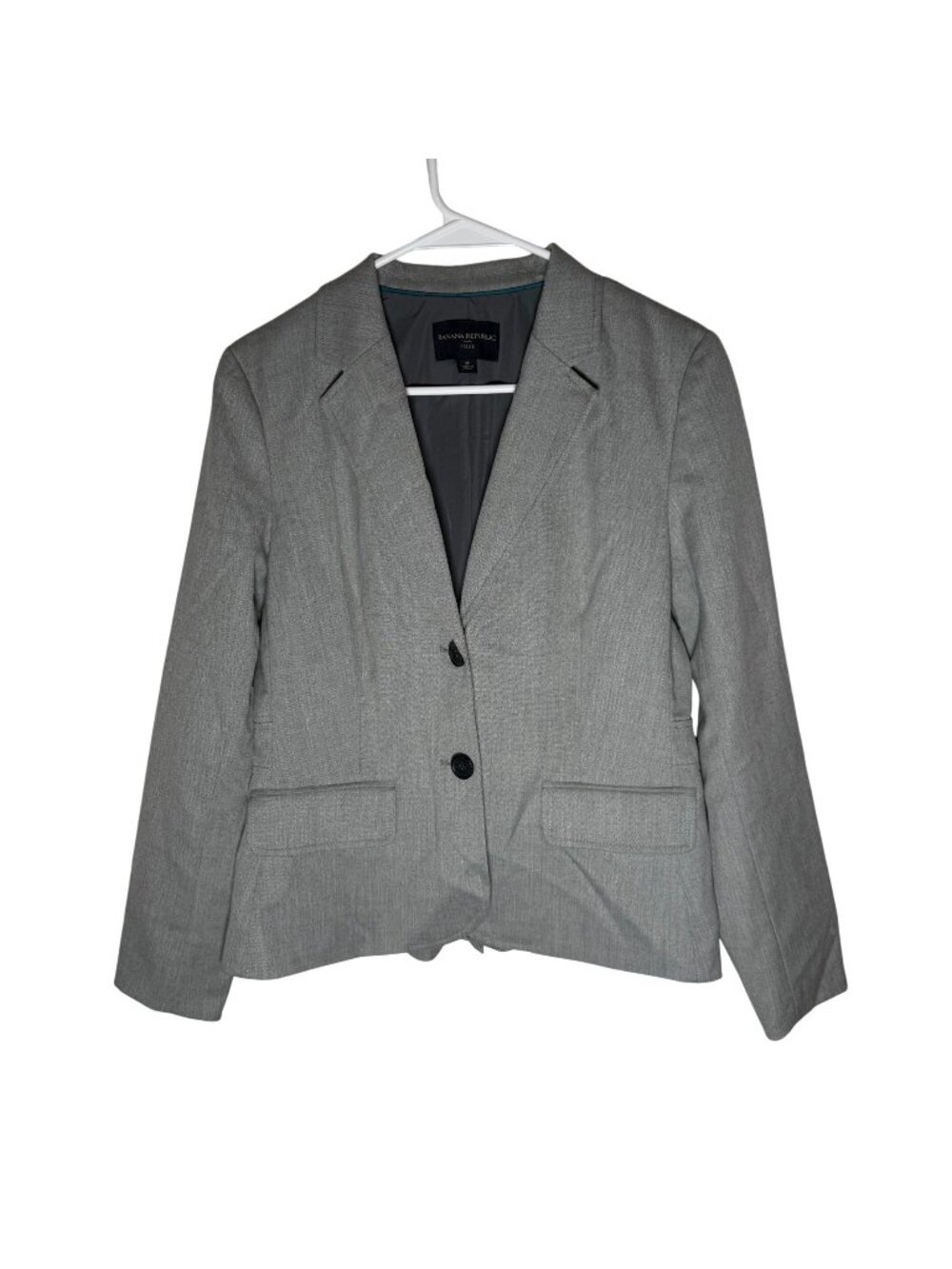 Banana Republic Gray 2-Button Blazer Suit Jacket Size 8 Petite